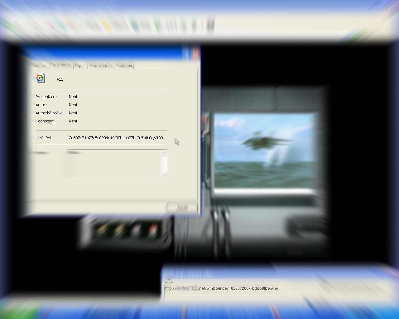 Pic. 6 - Redirector clip URL reported by WMP.